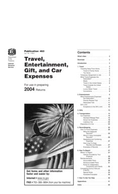 IRS Publication 463 Travel, Gift, and Car Expenses