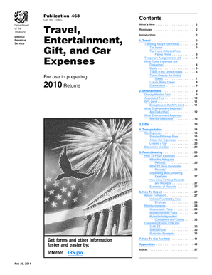 IRS Publication 463 2010