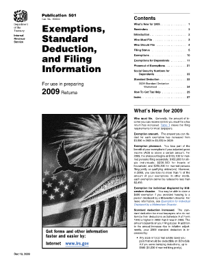 IRS Publication 501 2009