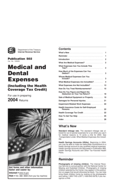 IRS Publication 502 Medical Expenses