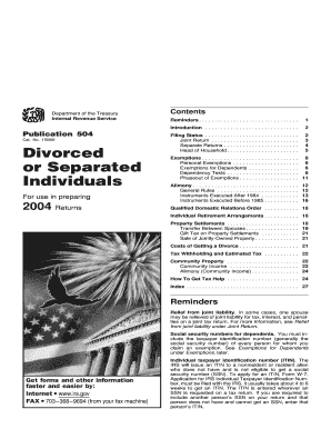 IRS Publication 504 Divorce Tax Guide
