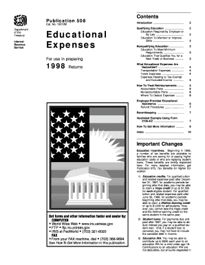 IRS Publication 508 Employee Business Expenses