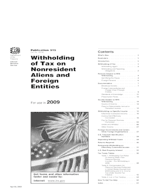 IRS Publication 515 Withholding Tax Guide