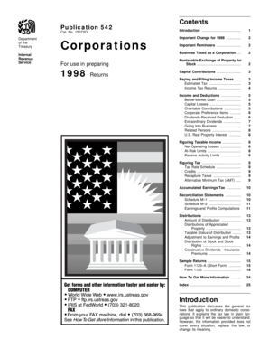 IRS Publication 542 Tax Guide for Corporations