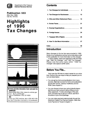 IRS Publication 553 Tax Changes for Individuals