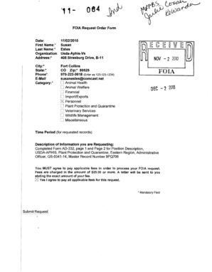 USDA FOIA Request Form