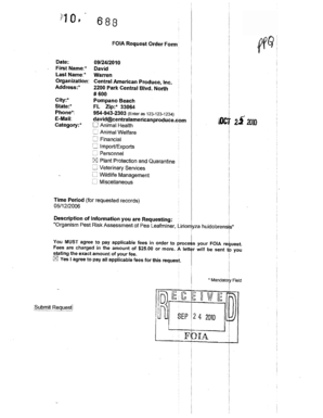 FOIA Request Order Form
