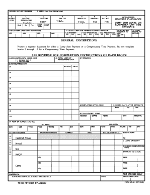 USDA Lump Sum Payment Form