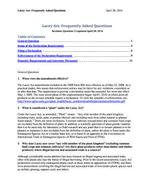 Fillable Online Lacey Act: Frequently Asked Questions Fax Email Print ...