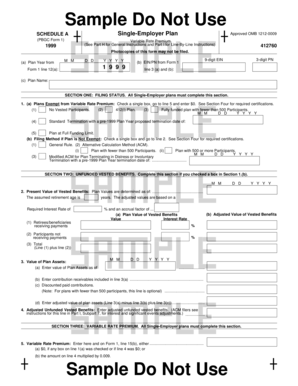 PBGC Form 1 Schedule A