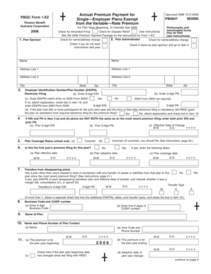 PBGC Form 1-EZ Annual Premium Payment