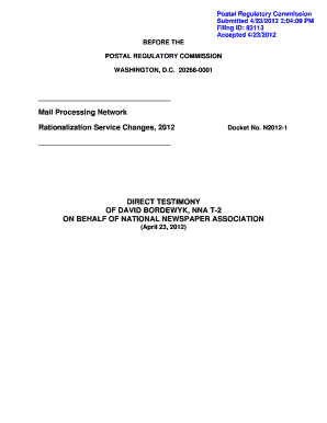 NNA T-2 - U.S. Postal Regulatory Commission - prc