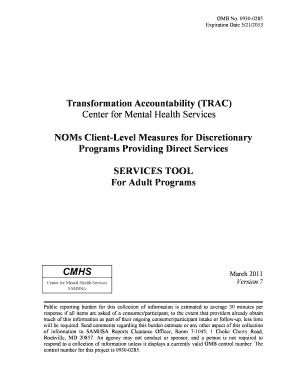 Mental Health Services Assessment Form