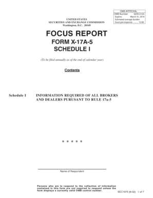 SEC Form X-17A-5 Schedule I