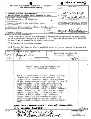 US Federal Records Disposition Authority Form