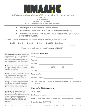 NMAAHC Membership Application