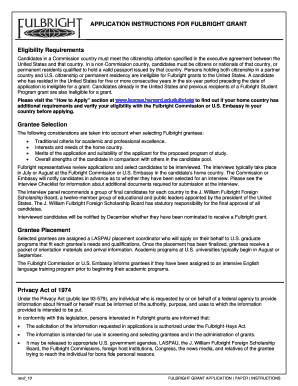 Fulbright Grant Application