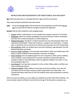 US Fiance Visa Application Form