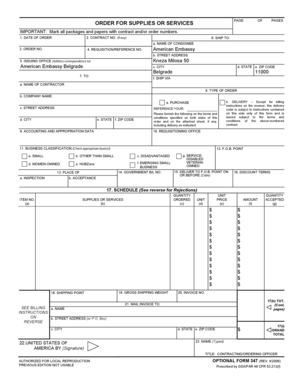 US Federal Purchase Order Form