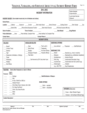 VV-SA Incident Report Form