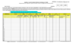 CACFP Monitoring Schedule Form