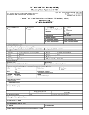 LIHEAP Grant Application Form SF-424