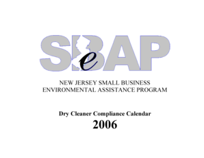 New Jersey Dry Cleaner Compliance Calendar