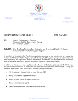 NJ FamilyCare Application