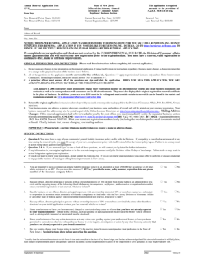 New Jersey Home Improvement Contractor Renewal Application