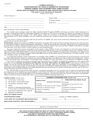 COBRA Notice for Intermittent Employees