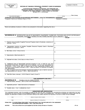 New Jersey PT-10 Form 2016