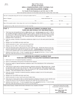 New Jersey Spill Compensation and Control Tax Reconciliation Form