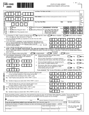 New Jersey Homestead Rebate Application