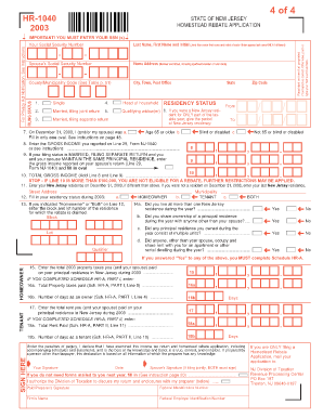 New Jersey Homestead Rebate Application