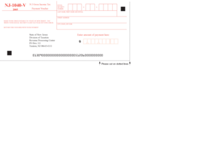 NJ-1040-V 2005 Payment Voucher