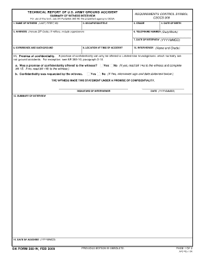 Dd Form 285 Fillable Army