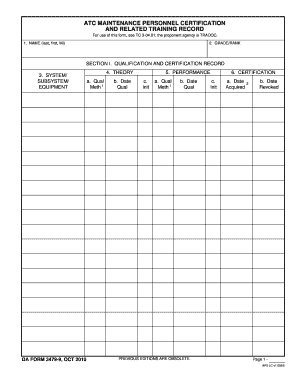 ATC Maintenance Personnel Certification Form