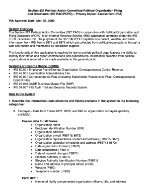 IRS Form 8871 and 8872 Filing and Disclosure