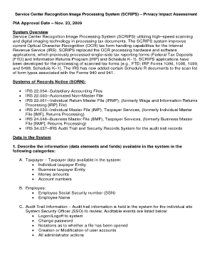 IRS SCRIPS Privacy Impact Assessment