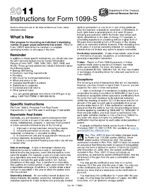 Instructions for Form 1099-S (2011)