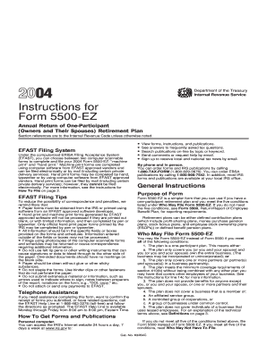 Form 5500-EZ Instructions