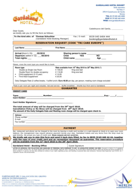 Gardaland Hotel Booking Request