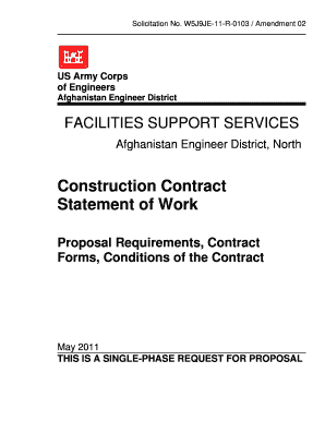 Contract statement of work example - Construction Contract Statement of Work - Afghanistan Engineer ... - aed usace army