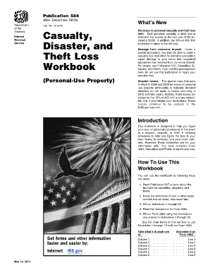 IRS Publication 584 Casualty Theft Loss Workbook