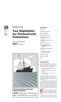 Publication 595 Tax Guide for Fishermen
