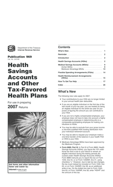 IRS Publication 969 Health Savings Accounts