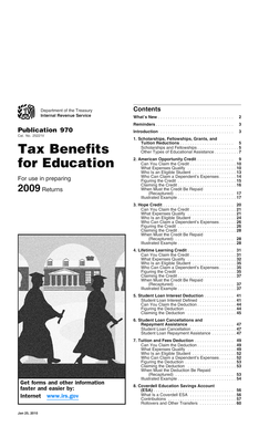 Publication 970 Tax Benefits for Education