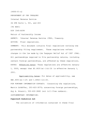 IRS Partnership Return Regulations