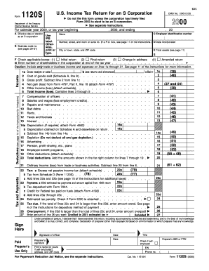 US Federal S Corporation Tax Return