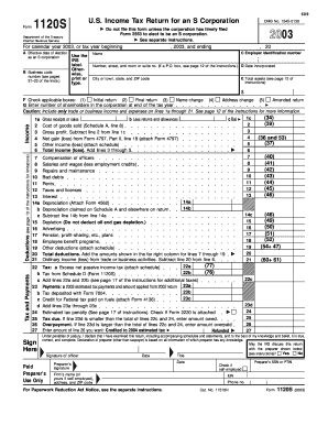 Form 1120S US S Corporation Tax Return